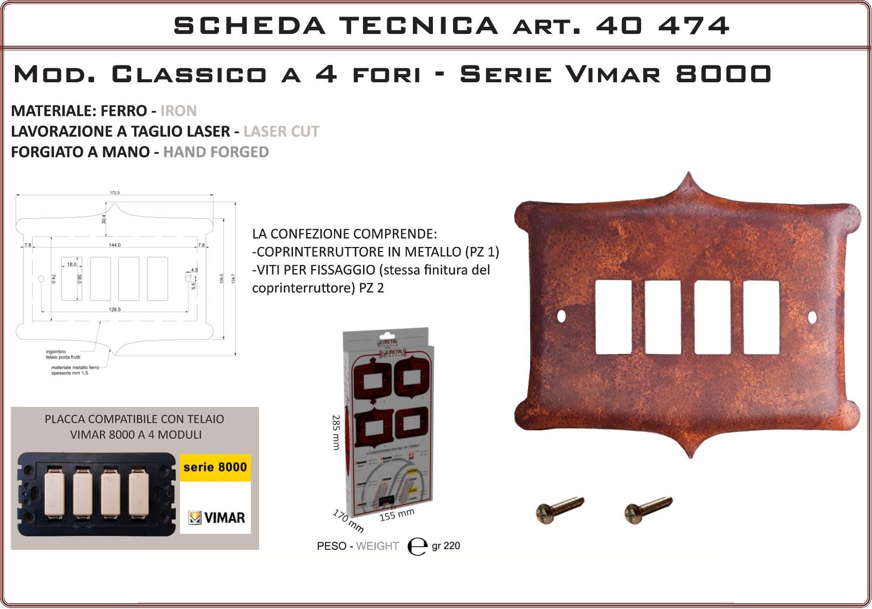 Coprinterruttore Modello Classico | Switch Cover Classico Model