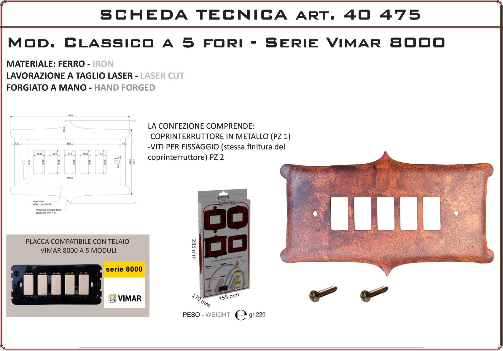 Coprinterruttore Modello Classico | Switch Cover Classico Model