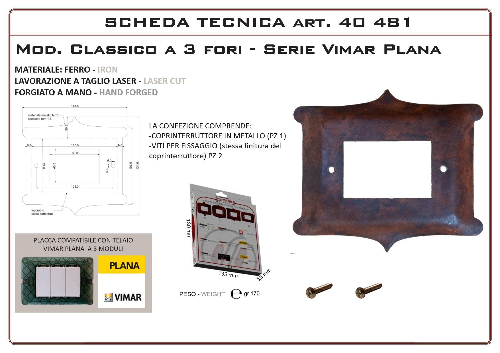 Coprinterruttore Modello Classico | Switch Cover Classico Model
