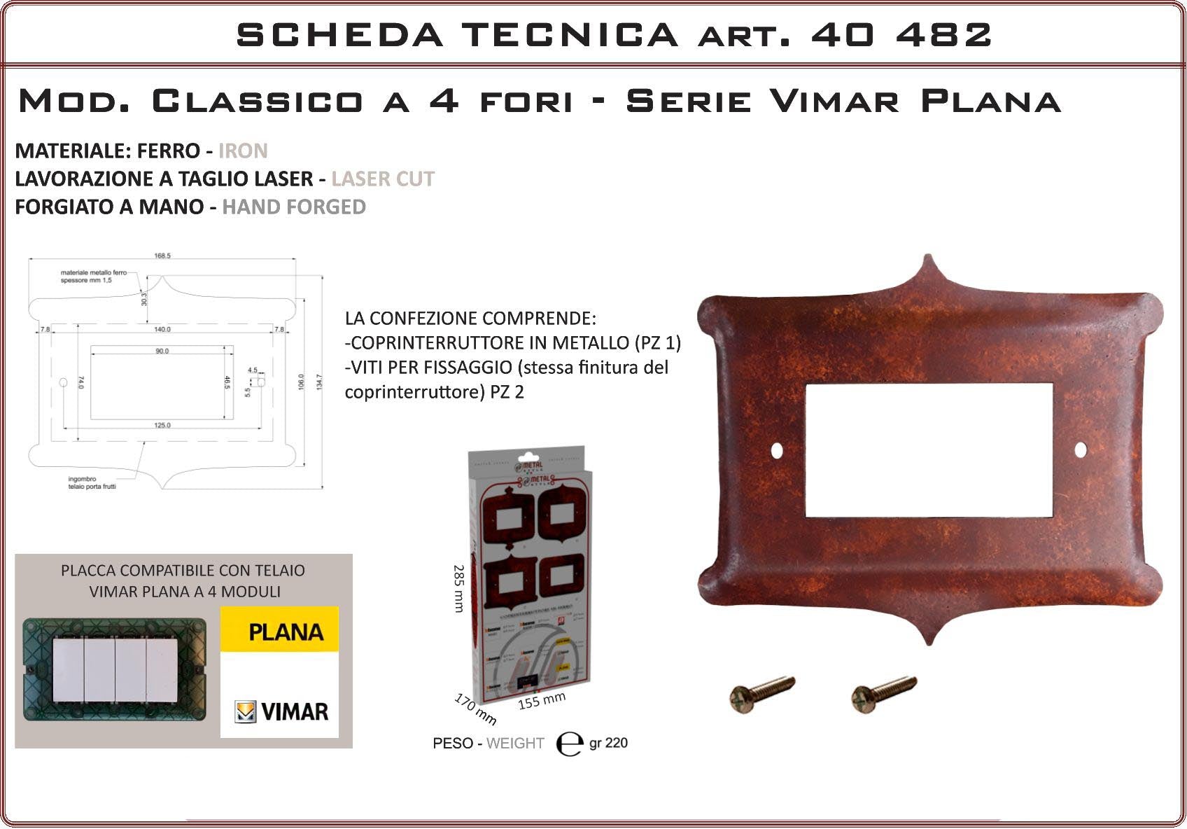 Coprinterruttore Modello Classico | Switch Cover Classico Model