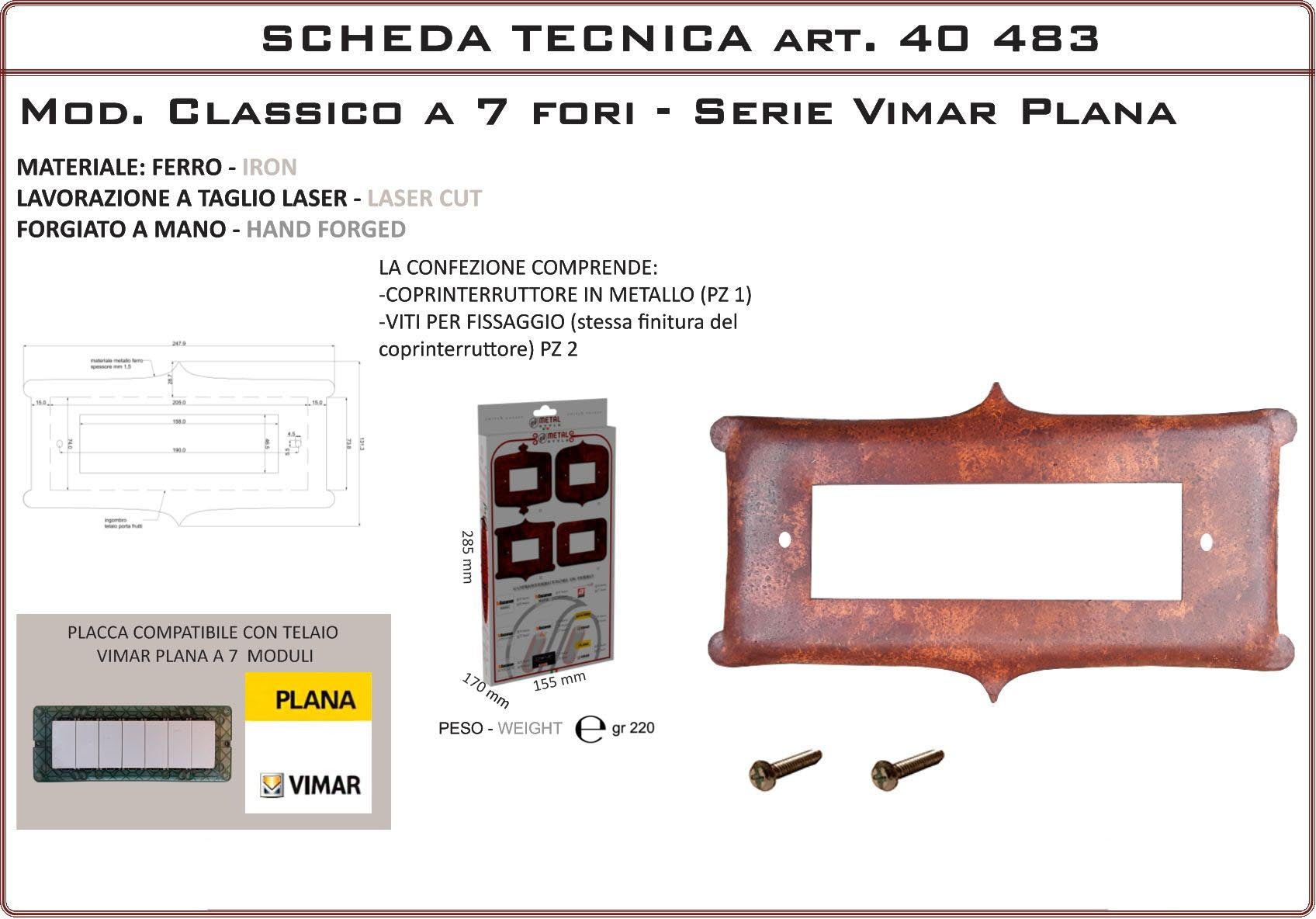 Coprinterruttore Modello Classico | Switch Cover Classico Model