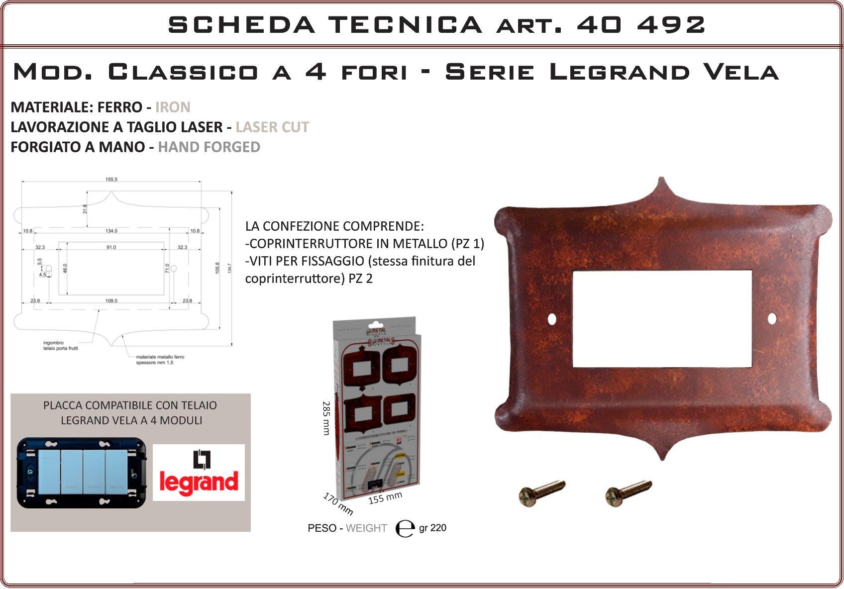 Coprinterruttore Modello Classico | Switch Cover Classico Model