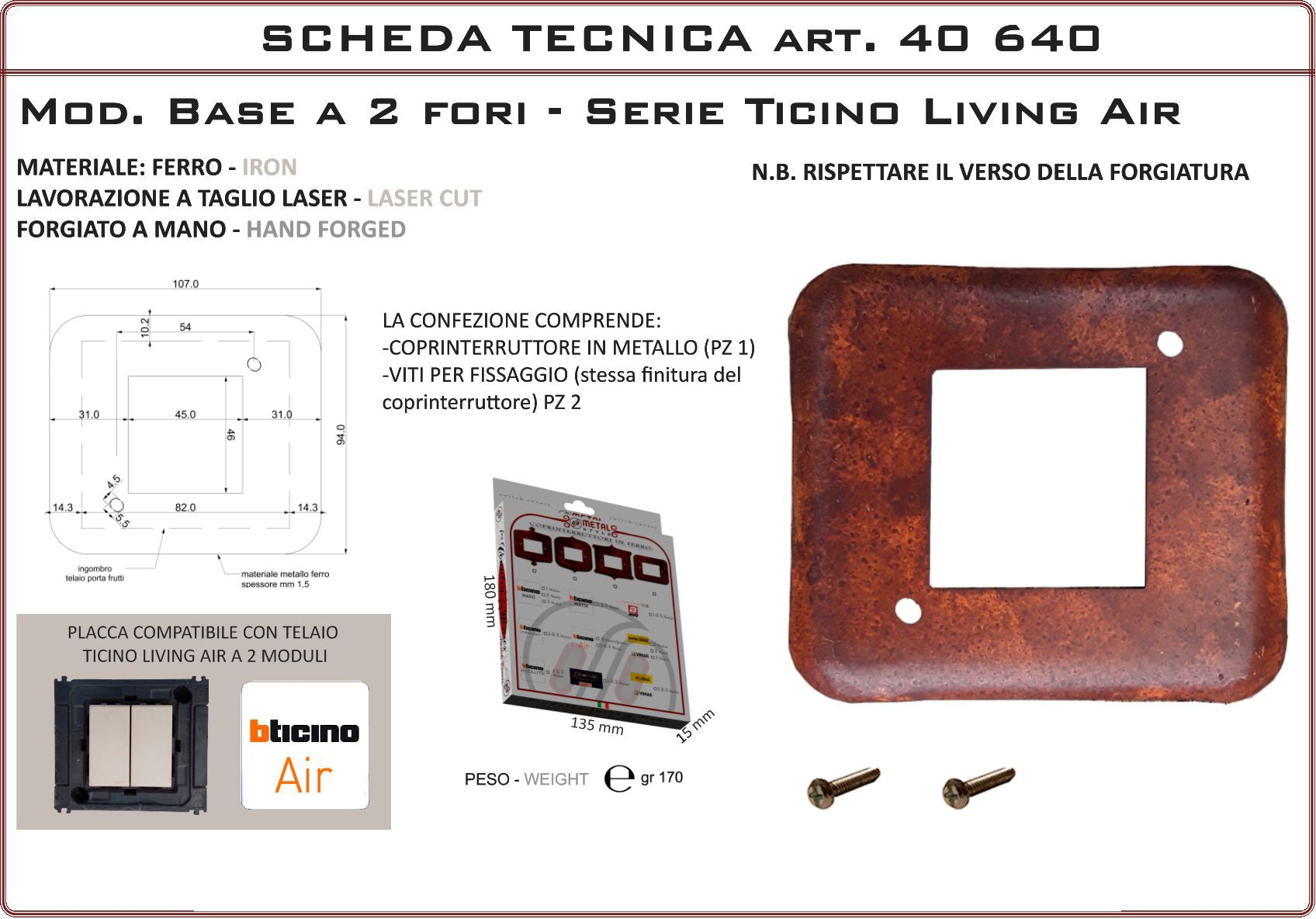 Coprinterruttore Modello Base | Switch Cover Base Model