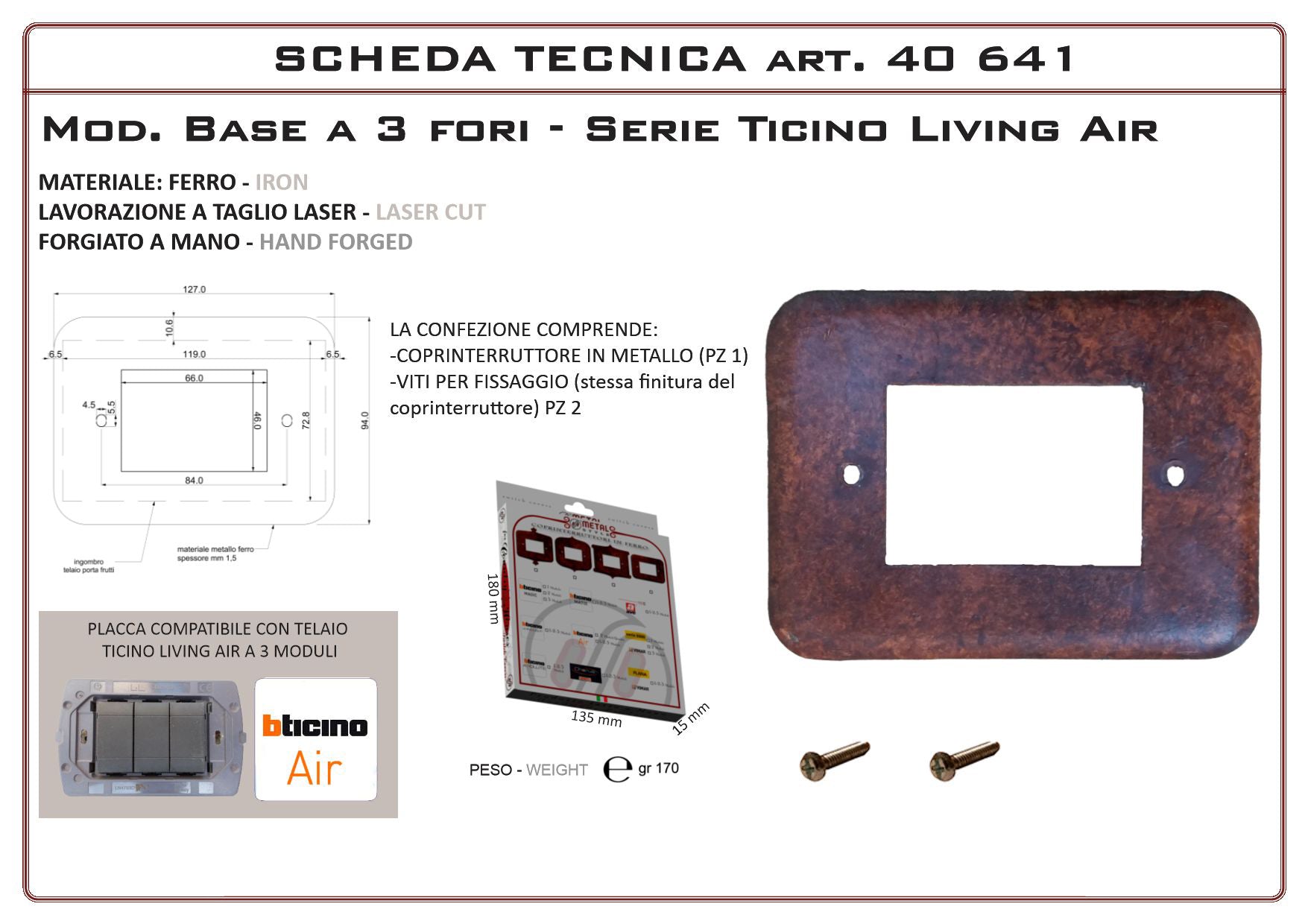 Coprinterruttore Modello Base | Switch Cover Base Model