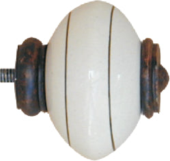 Finale a sfera in ceramica avorio | Ivory ceramic ball finial